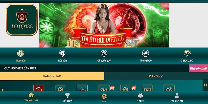 Loto188 xây dựng giao diện hài hoà, thông minh