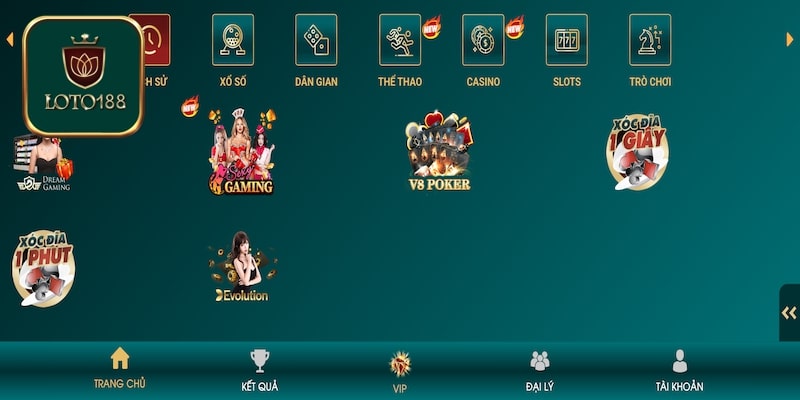 Nhiều sản phẩm giải trí online hay tại Loto188